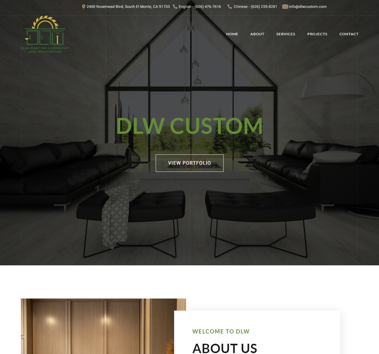 DLW Custom Cabinetry and Renovation Website